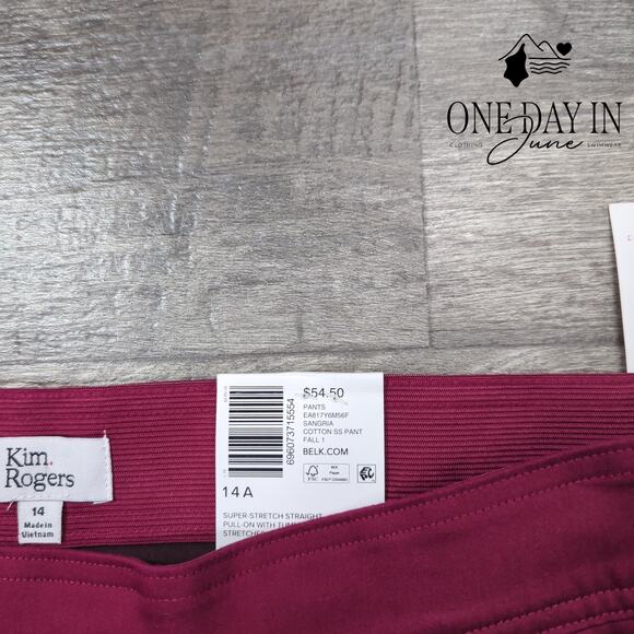 Kim Rogers Pull On Super Stretch Straight Leg Pants Size 14 - Picture 2 of 6